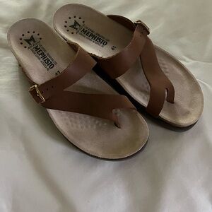 Mephisto Brown Leather Sandals